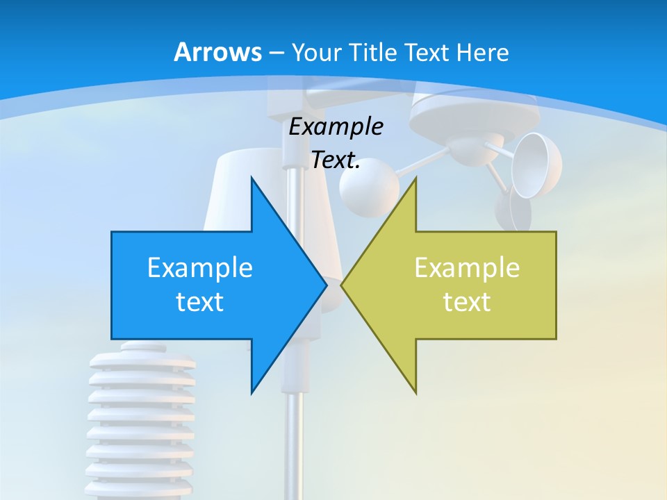 A Weather Vane And A Wind Vane On A Blue Background PowerPoint Template