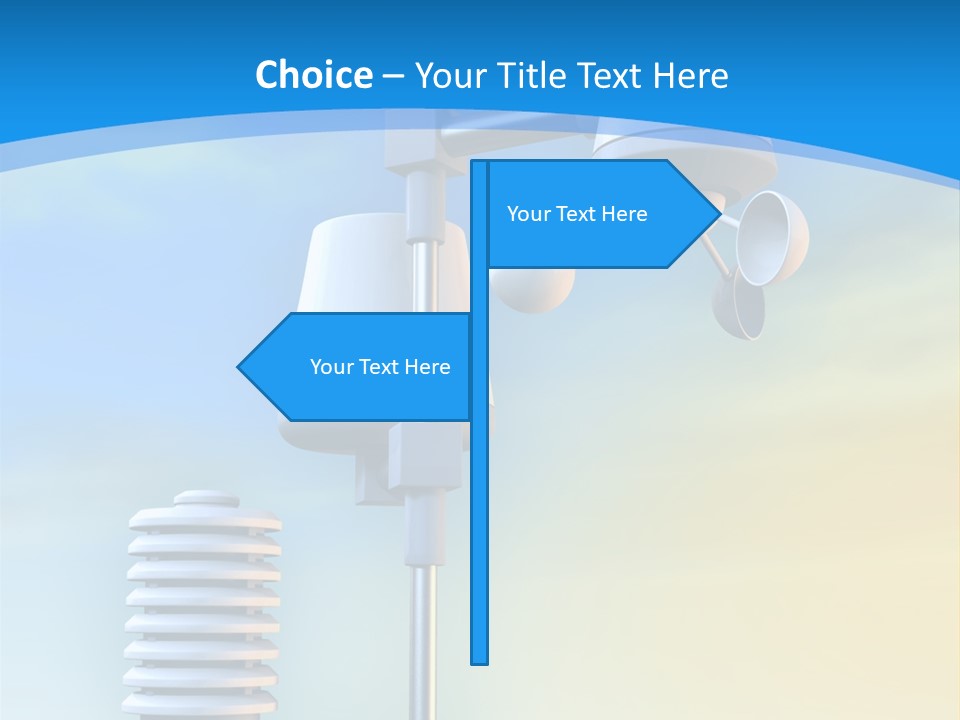 A Weather Vane And A Wind Vane On A Blue Background PowerPoint Template