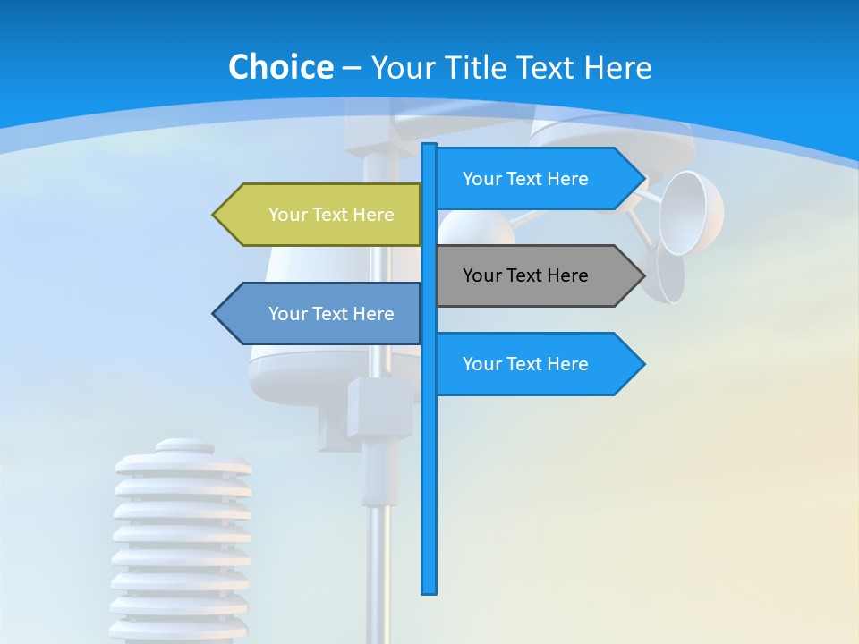 A Weather Vane And A Wind Vane On A Blue Background PowerPoint Template