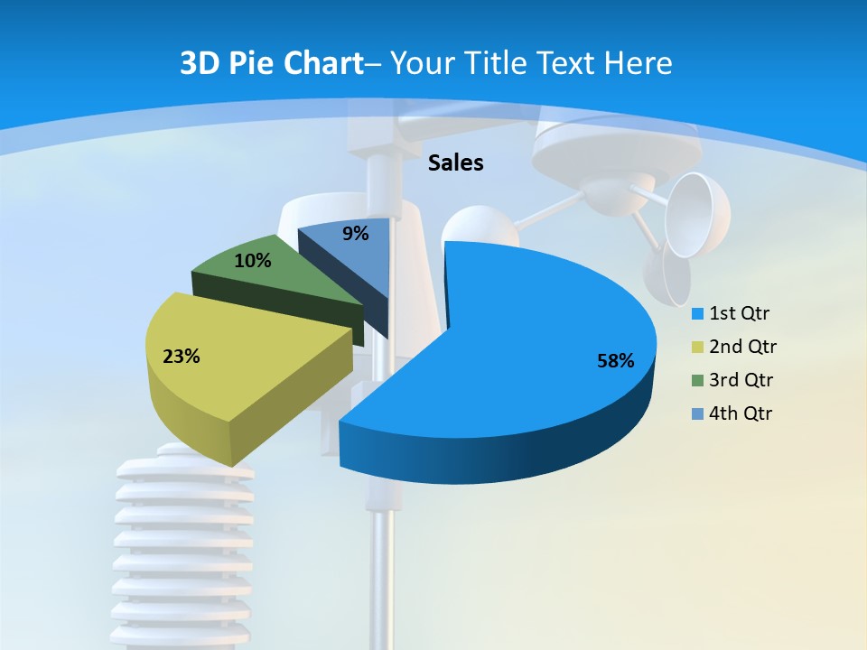 A Weather Vane And A Wind Vane On A Blue Background PowerPoint Template