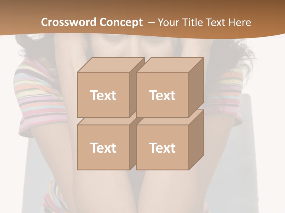 A Woman Sitting On A Couch With Her Hands On Her Head PowerPoint Template