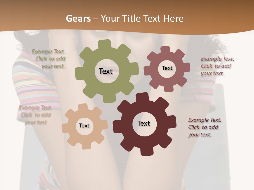 A Woman Sitting On A Couch With Her Hands On Her Head PowerPoint Template