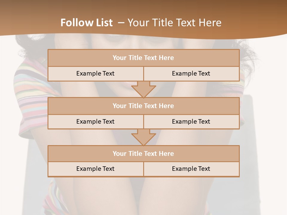 A Woman Sitting On A Couch With Her Hands On Her Head PowerPoint Template