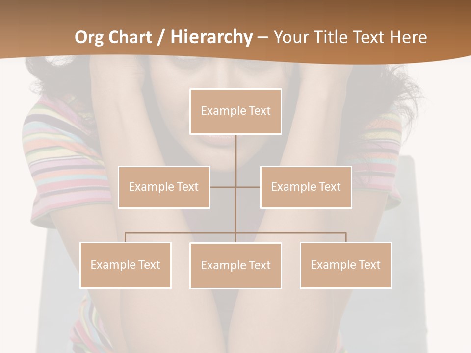 A Woman Sitting On A Couch With Her Hands On Her Head PowerPoint Template