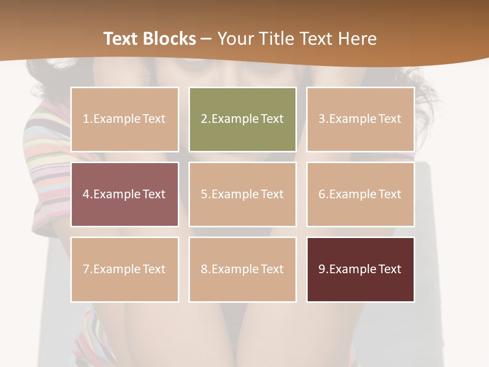 A Woman Sitting On A Couch With Her Hands On Her Head PowerPoint Template