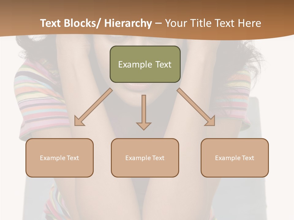 A Woman Sitting On A Couch With Her Hands On Her Head PowerPoint Template