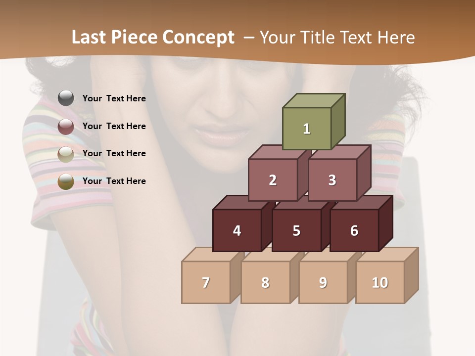 A Woman Sitting On A Couch With Her Hands On Her Head PowerPoint Template