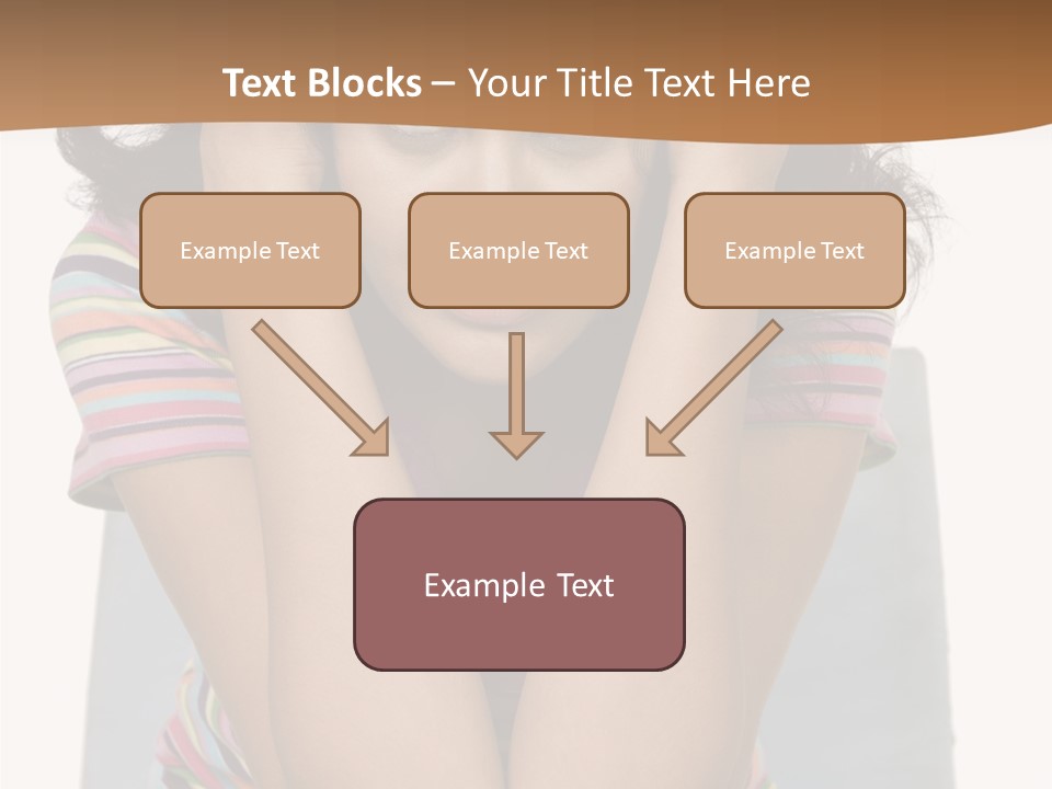 A Woman Sitting On A Couch With Her Hands On Her Head PowerPoint Template