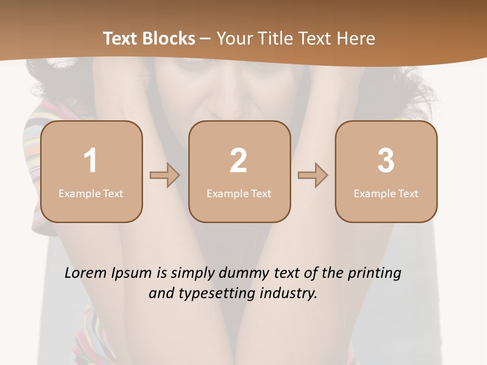 A Woman Sitting On A Couch With Her Hands On Her Head PowerPoint Template