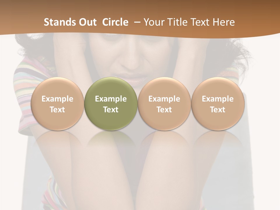 A Woman Sitting On A Couch With Her Hands On Her Head PowerPoint Template