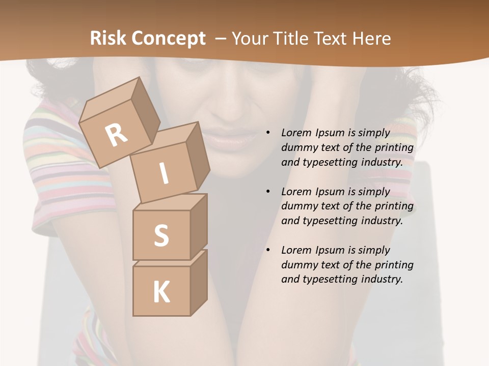 A Woman Sitting On A Couch With Her Hands On Her Head PowerPoint Template