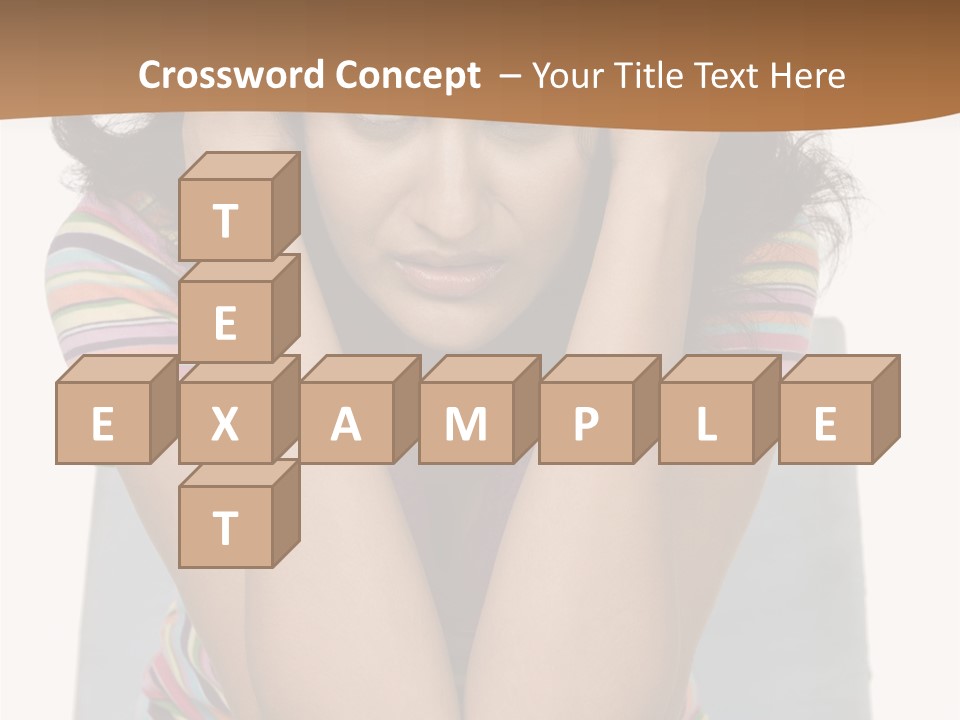 A Woman Sitting On A Couch With Her Hands On Her Head PowerPoint Template