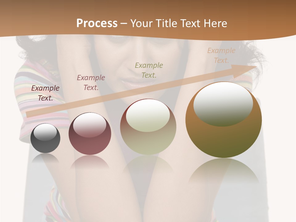 A Woman Sitting On A Couch With Her Hands On Her Head PowerPoint Template