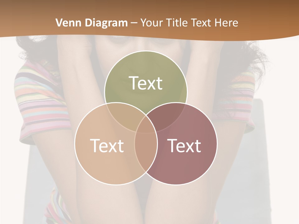 A Woman Sitting On A Couch With Her Hands On Her Head PowerPoint Template