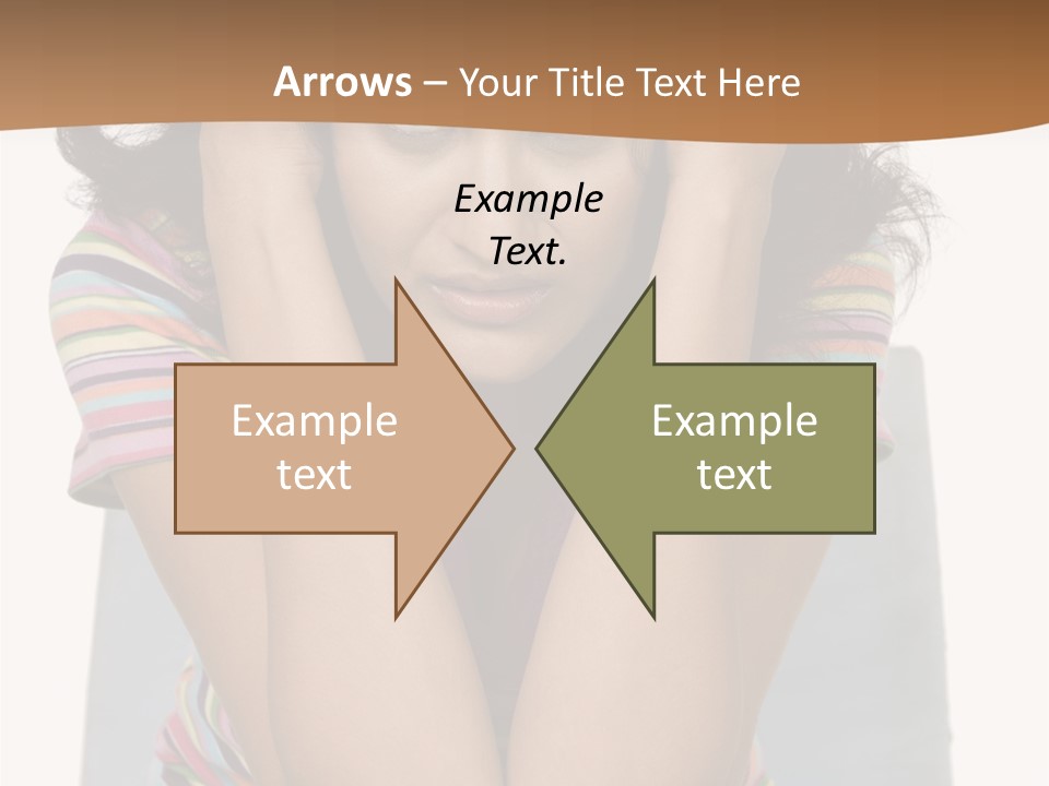 A Woman Sitting On A Couch With Her Hands On Her Head PowerPoint Template