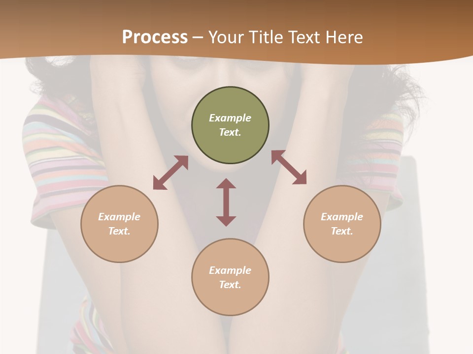 A Woman Sitting On A Couch With Her Hands On Her Head PowerPoint Template