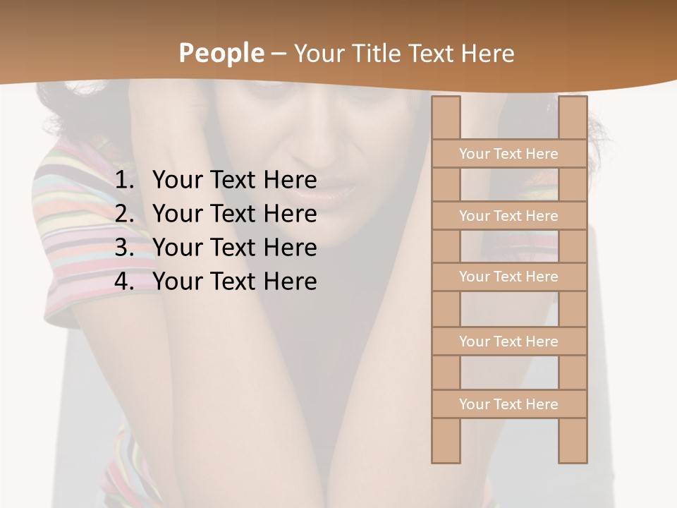 A Woman Sitting On A Couch With Her Hands On Her Head PowerPoint Template