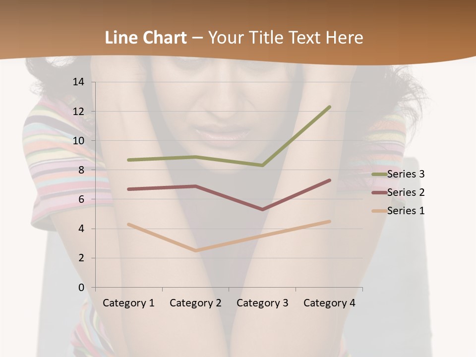 A Woman Sitting On A Couch With Her Hands On Her Head PowerPoint Template