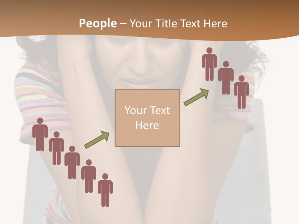 A Woman Sitting On A Couch With Her Hands On Her Head PowerPoint Template