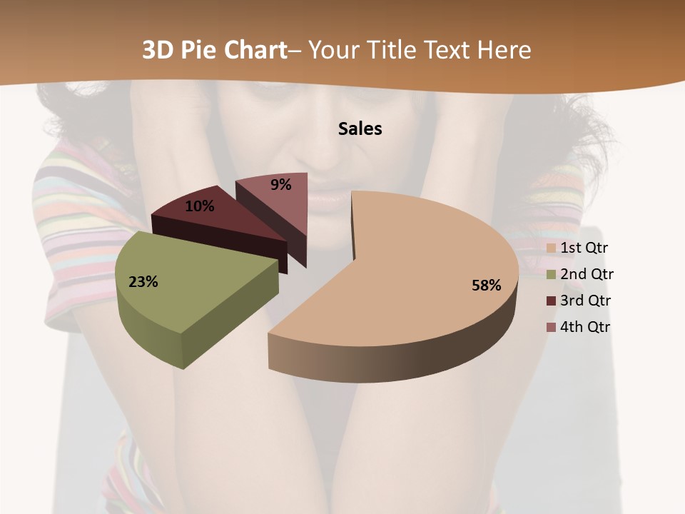 A Woman Sitting On A Couch With Her Hands On Her Head PowerPoint Template