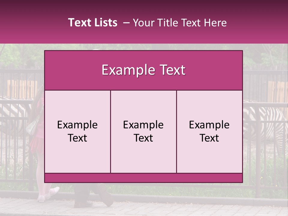 A Man And A Little Girl Are Looking At Zebras PowerPoint Template