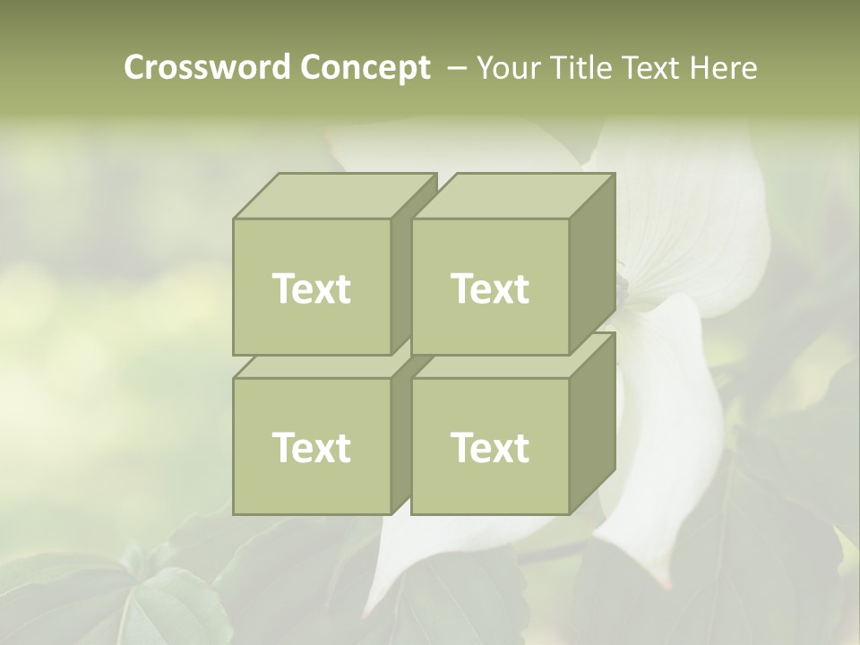 A White Flower With Green Leaves In The Background PowerPoint Template