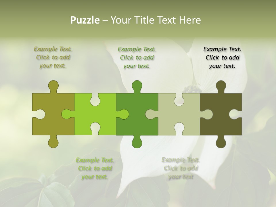 A White Flower With Green Leaves In The Background PowerPoint Template