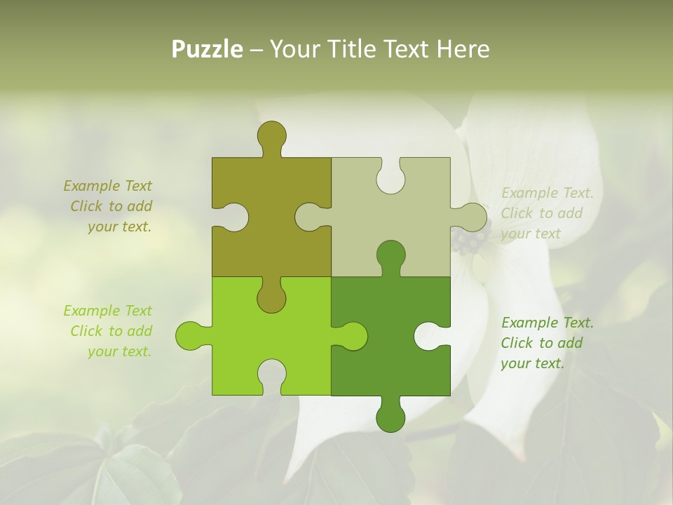 A White Flower With Green Leaves In The Background PowerPoint Template