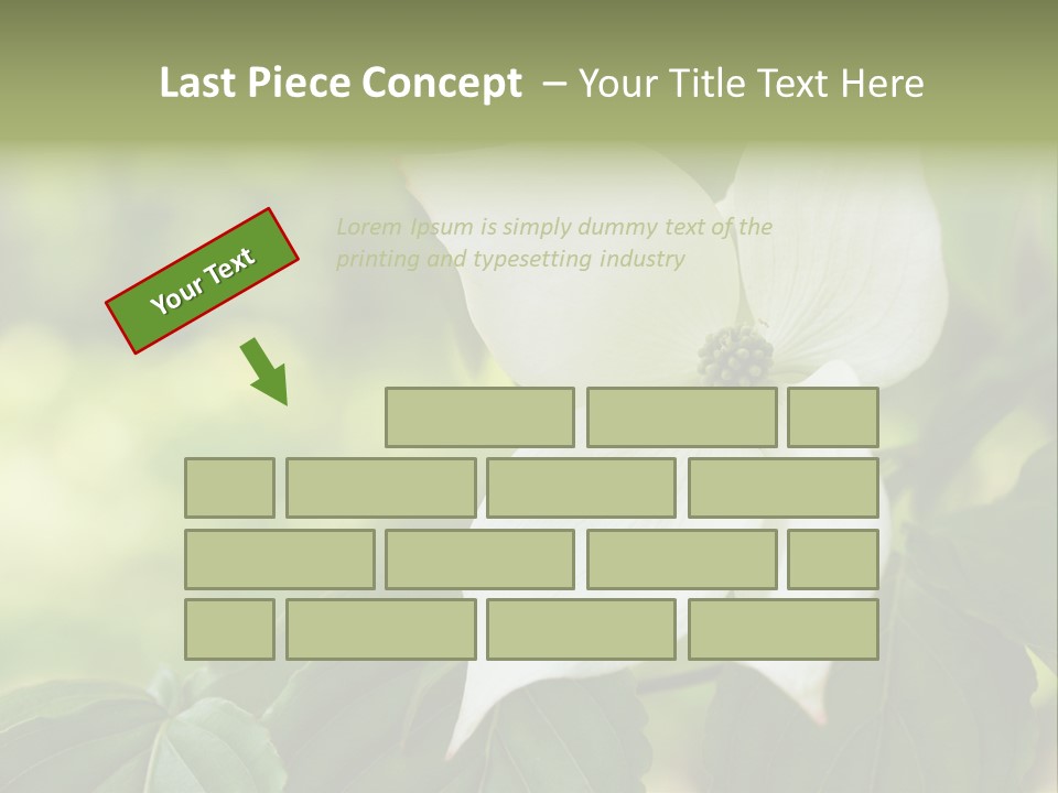 A White Flower With Green Leaves In The Background PowerPoint Template