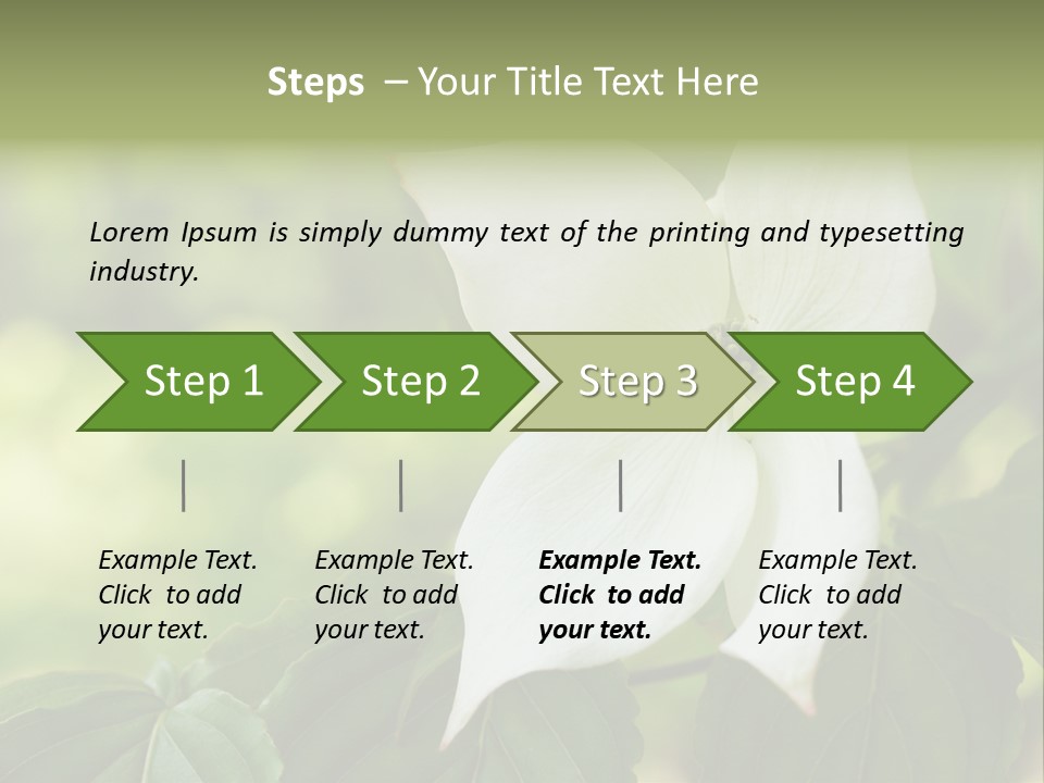 A White Flower With Green Leaves In The Background PowerPoint Template