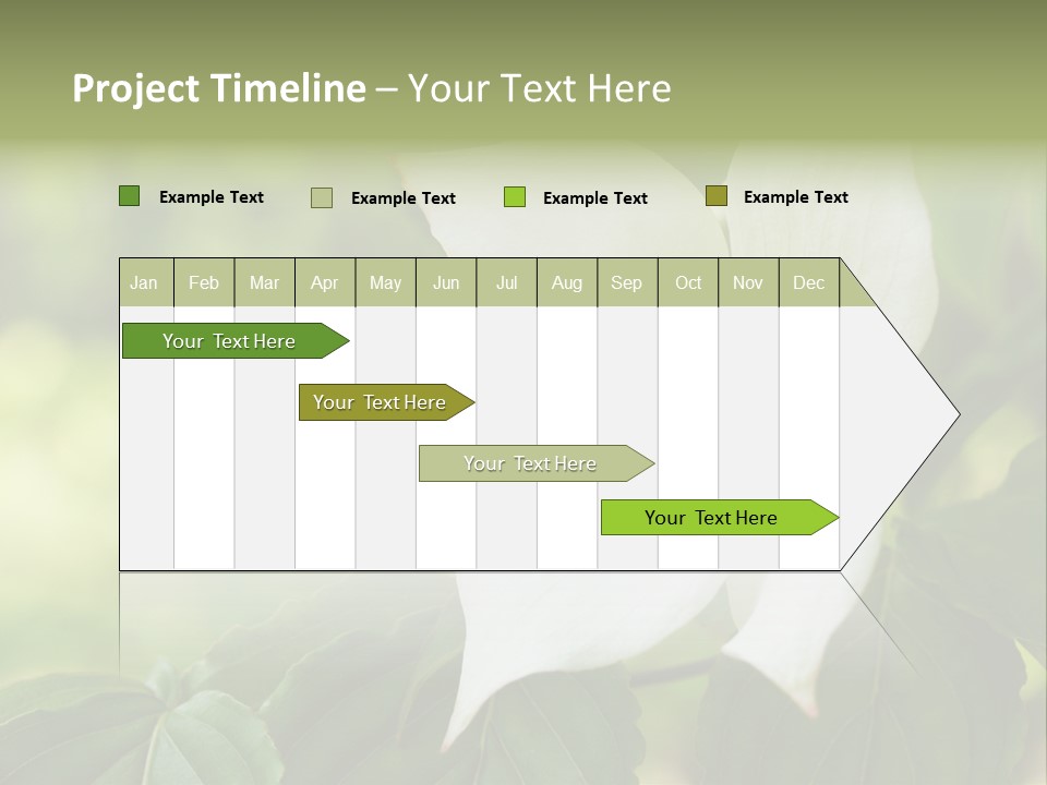 A White Flower With Green Leaves In The Background PowerPoint Template