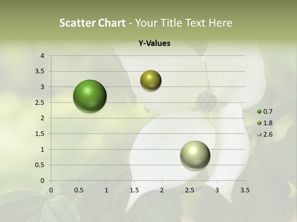 A White Flower With Green Leaves In The Background PowerPoint Template