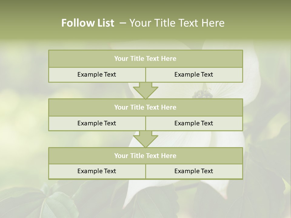 A White Flower With Green Leaves In The Background PowerPoint Template