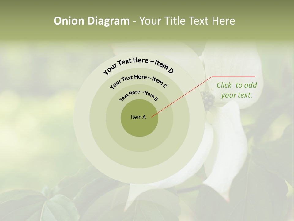 A White Flower With Green Leaves In The Background PowerPoint Template