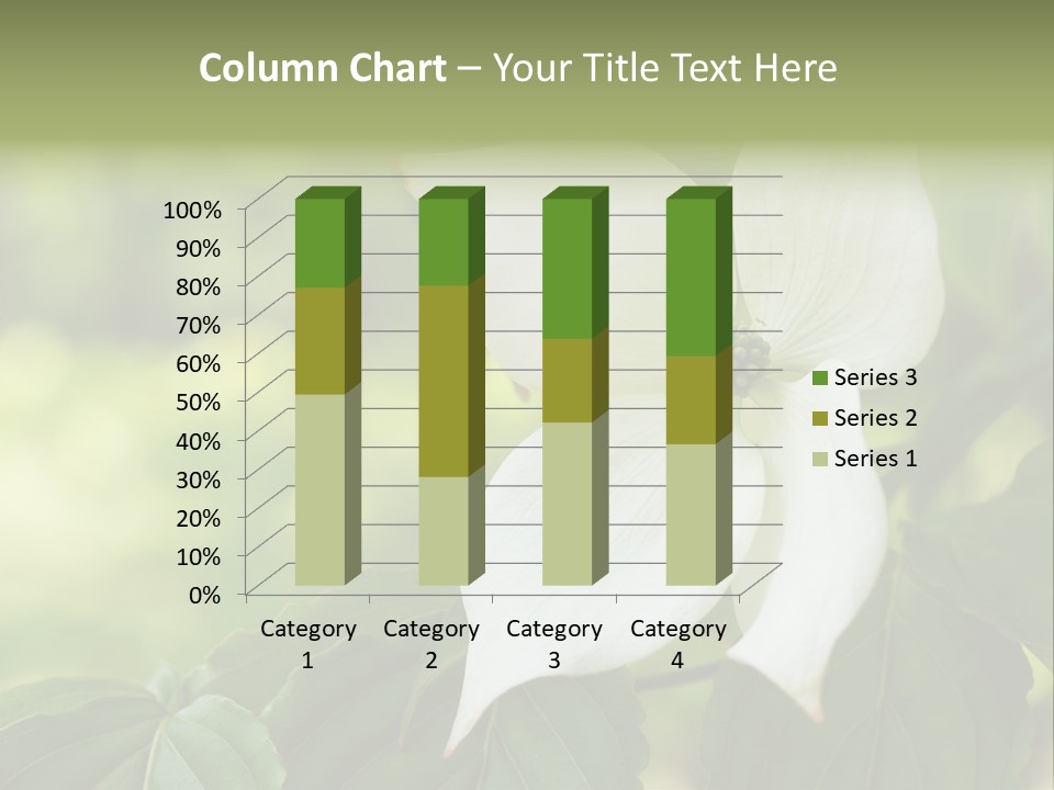 A White Flower With Green Leaves In The Background PowerPoint Template