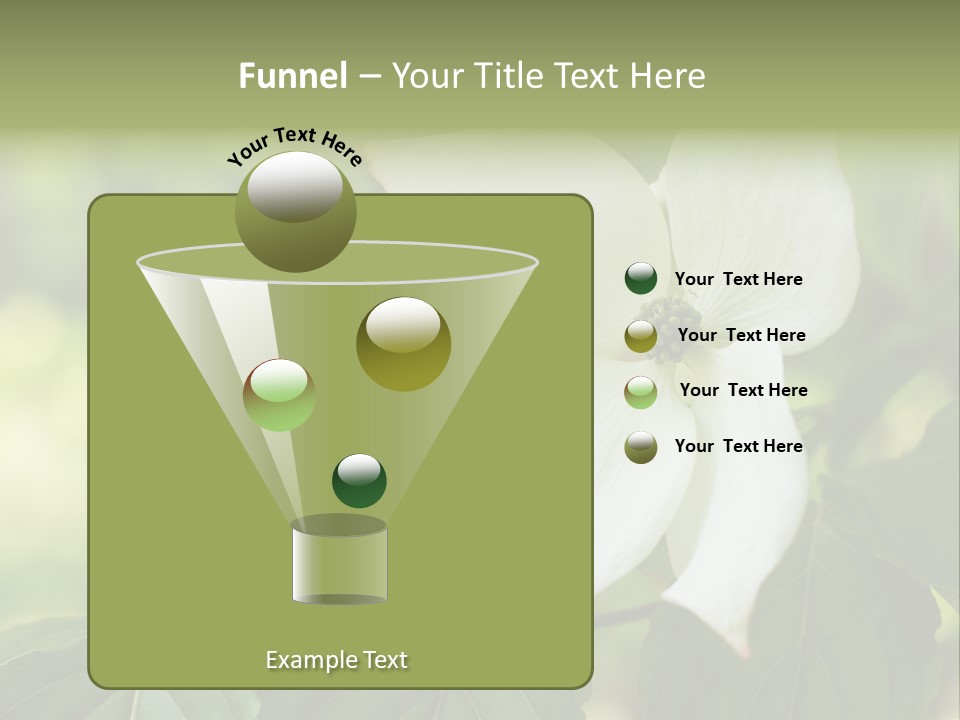 A White Flower With Green Leaves In The Background PowerPoint Template