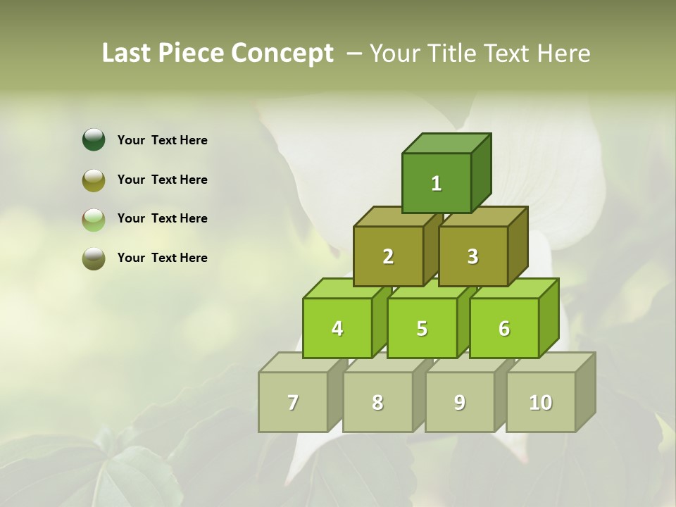 A White Flower With Green Leaves In The Background PowerPoint Template