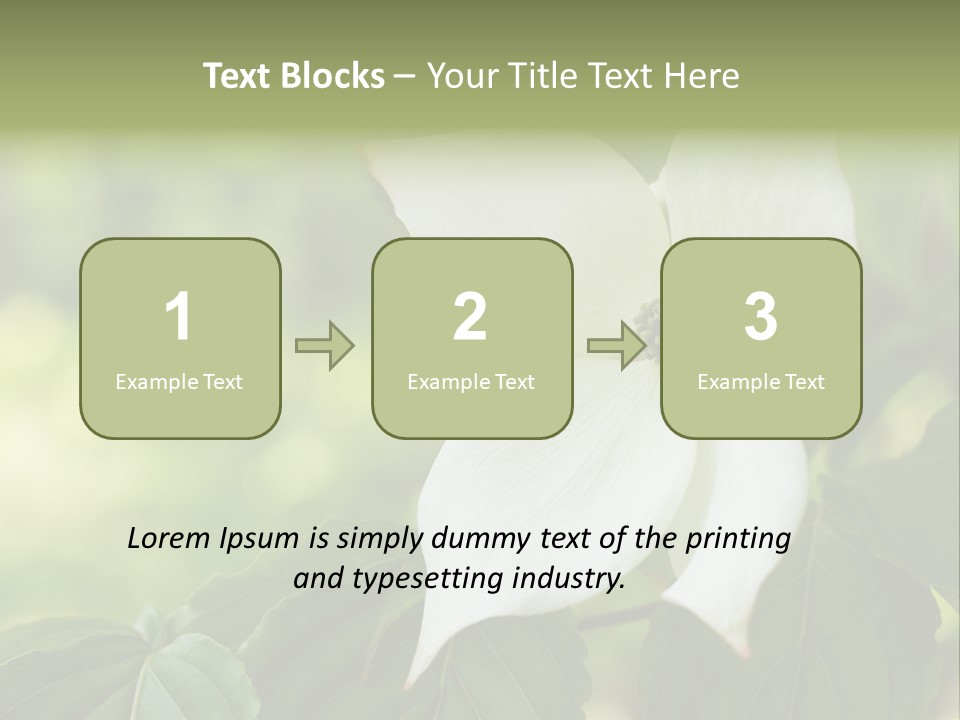 A White Flower With Green Leaves In The Background PowerPoint Template