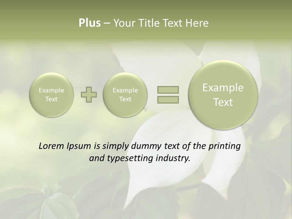 A White Flower With Green Leaves In The Background PowerPoint Template