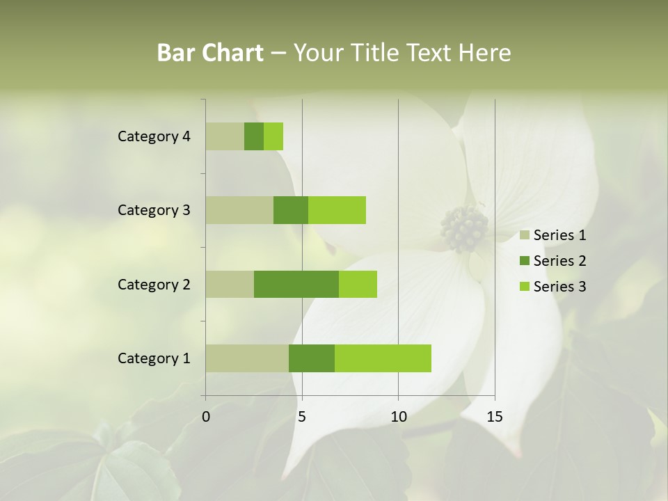 A White Flower With Green Leaves In The Background PowerPoint Template