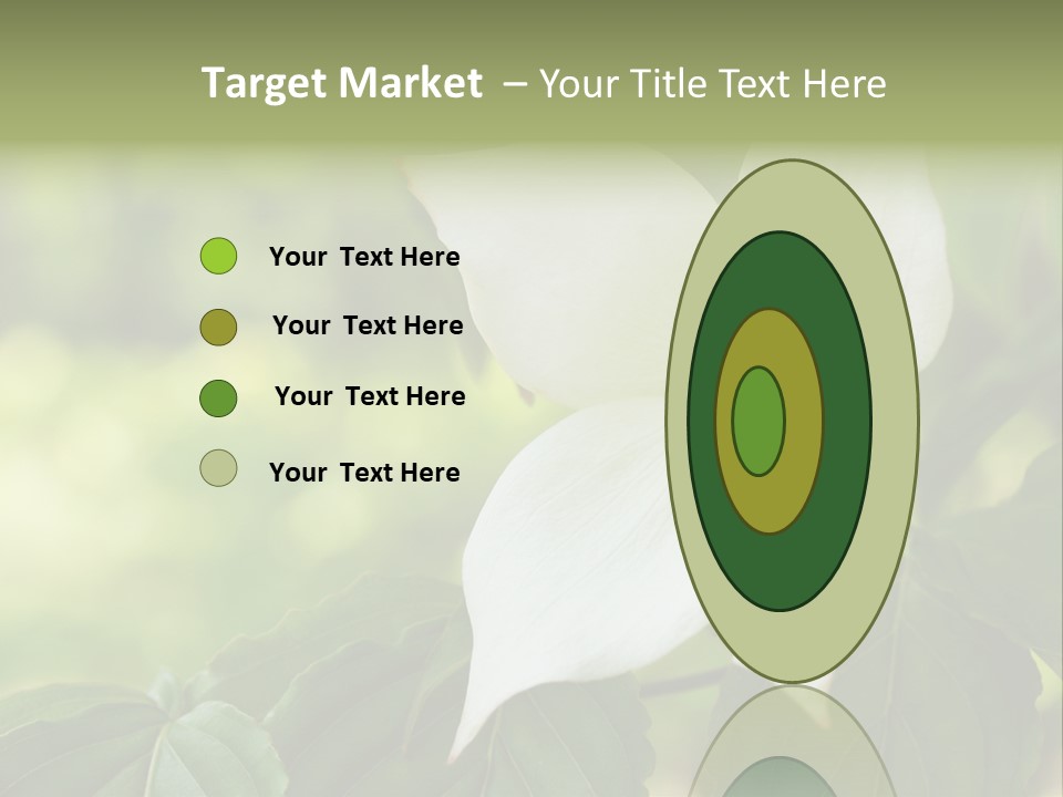 A White Flower With Green Leaves In The Background PowerPoint Template