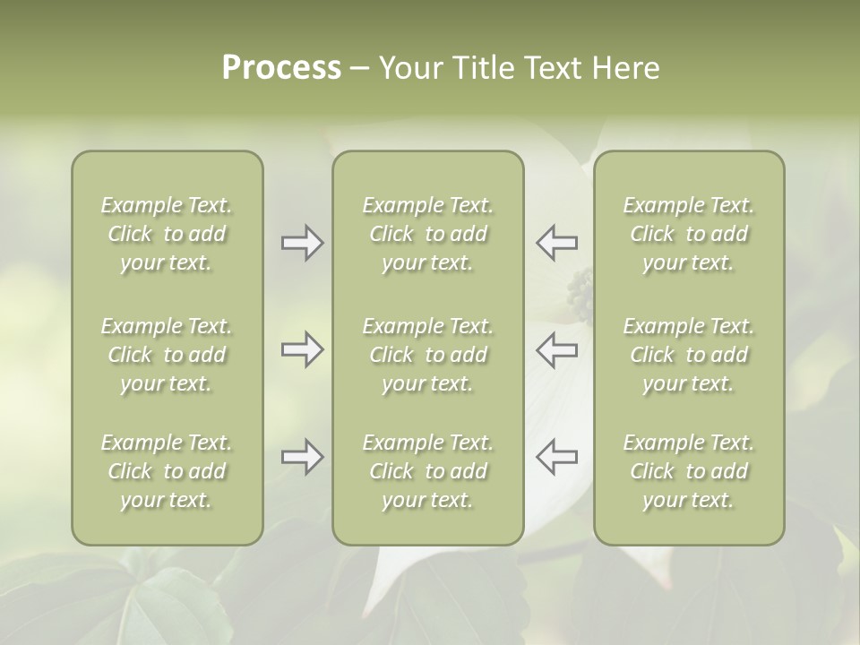 A White Flower With Green Leaves In The Background PowerPoint Template