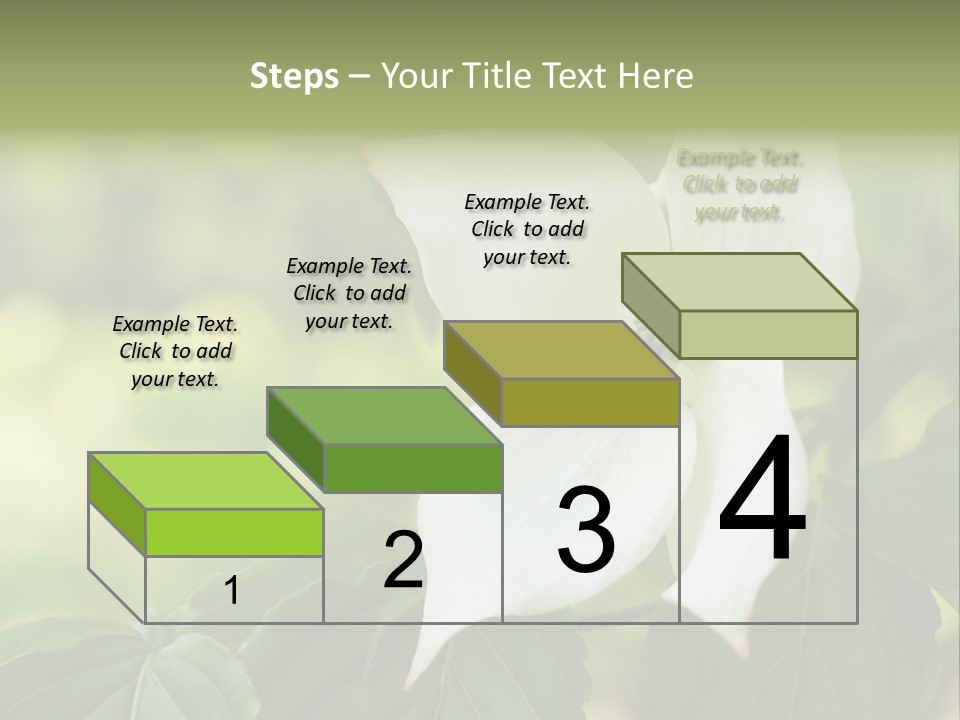 A White Flower With Green Leaves In The Background PowerPoint Template