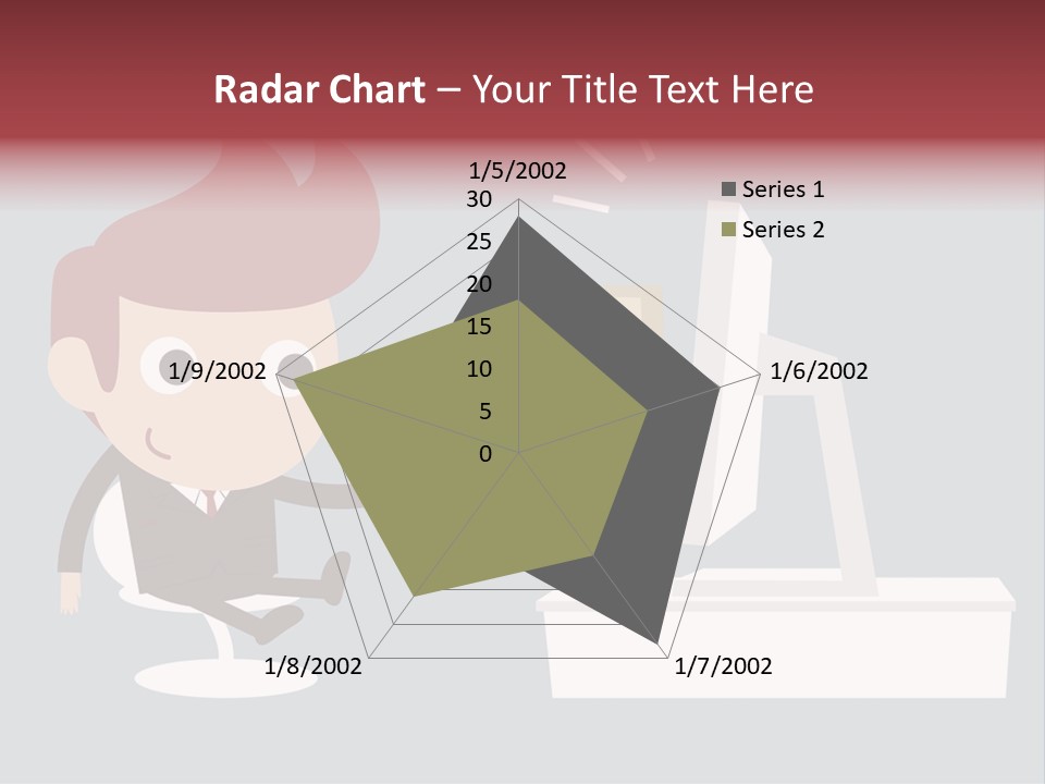 A Man Handing Money To Another Man In Front Of A Computer Screen PowerPoint Template