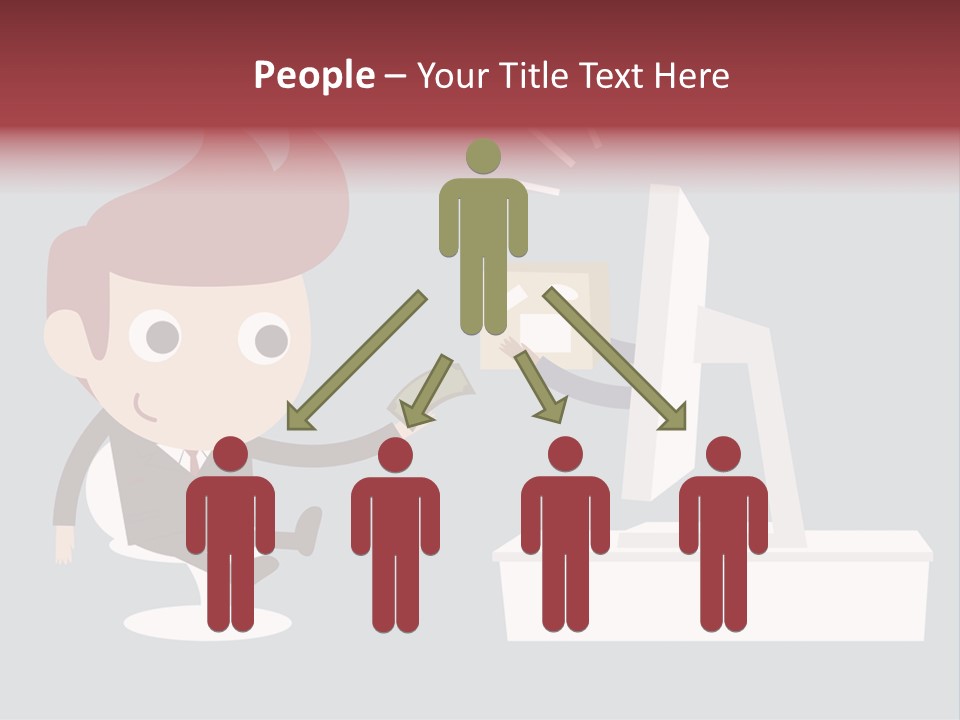 A Man Handing Money To Another Man In Front Of A Computer Screen PowerPoint Template