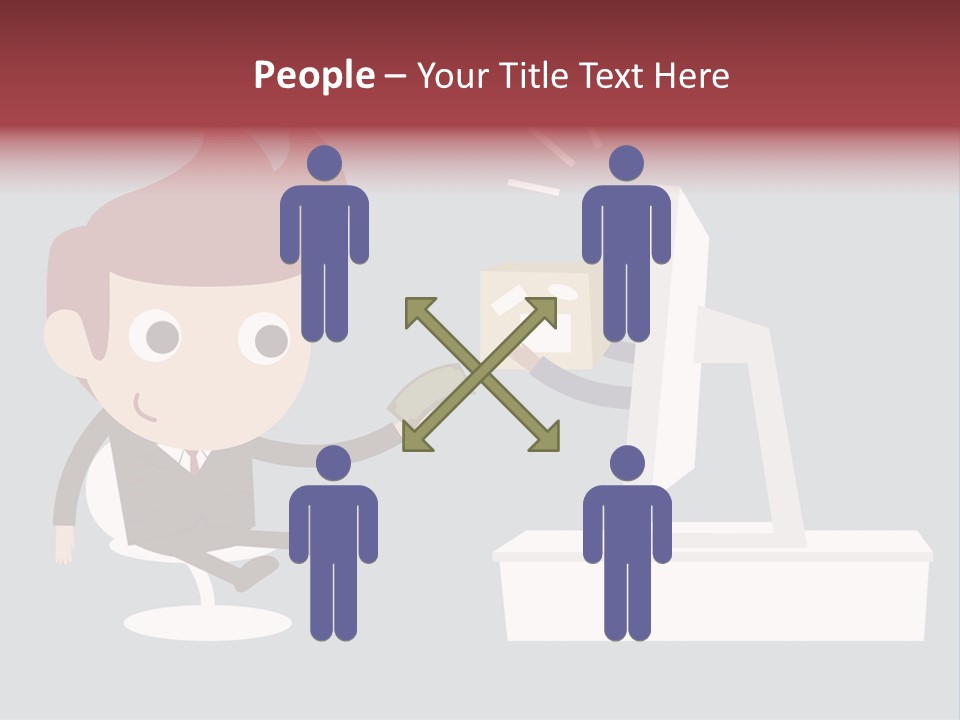 A Man Handing Money To Another Man In Front Of A Computer Screen PowerPoint Template