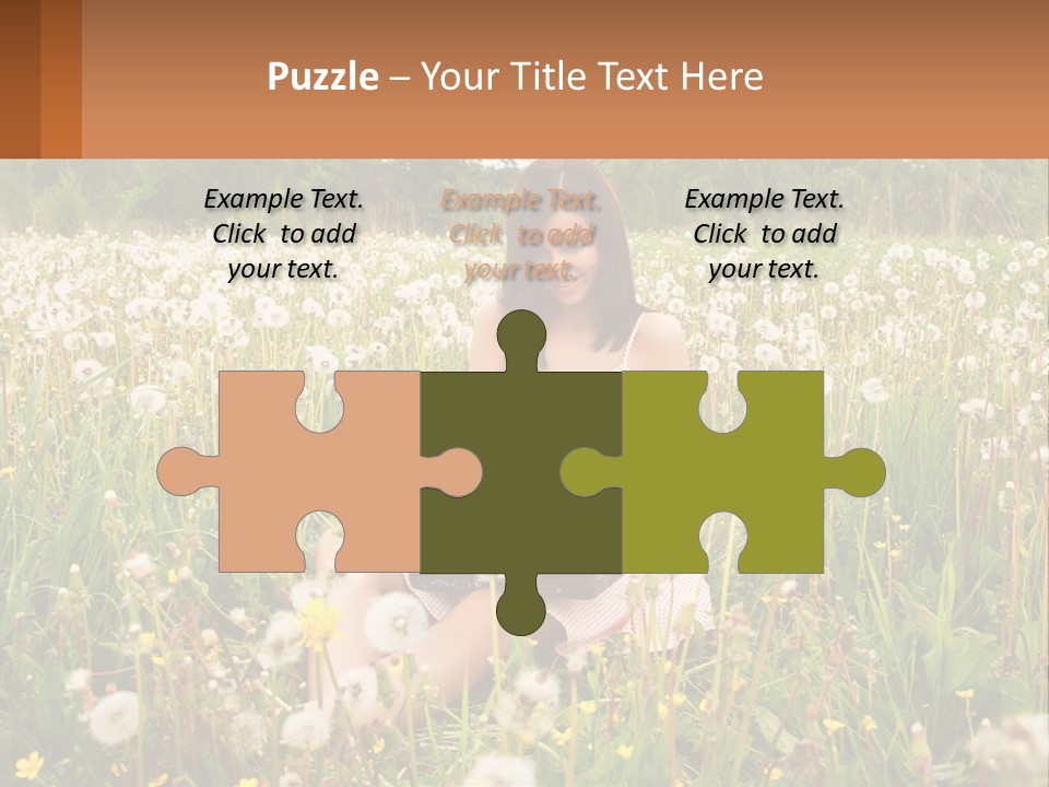 A Woman Sitting In A Field With A Laptop PowerPoint Template