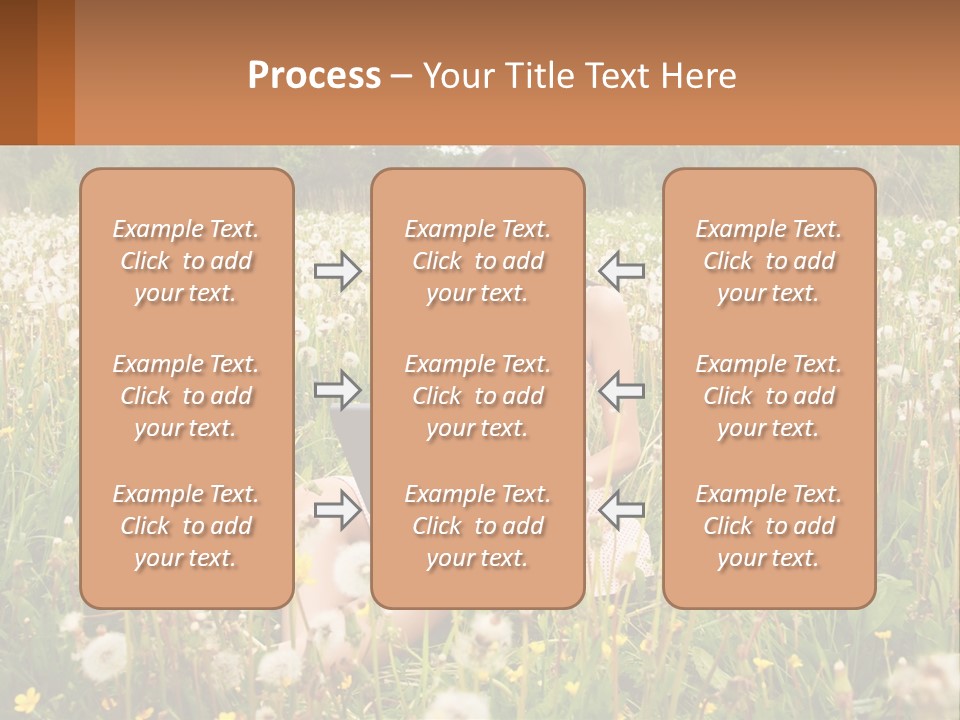 A Woman Sitting In A Field With A Laptop PowerPoint Template