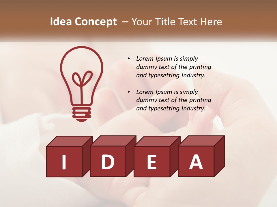 A Person Holding A Baby In Their Hands PowerPoint Template