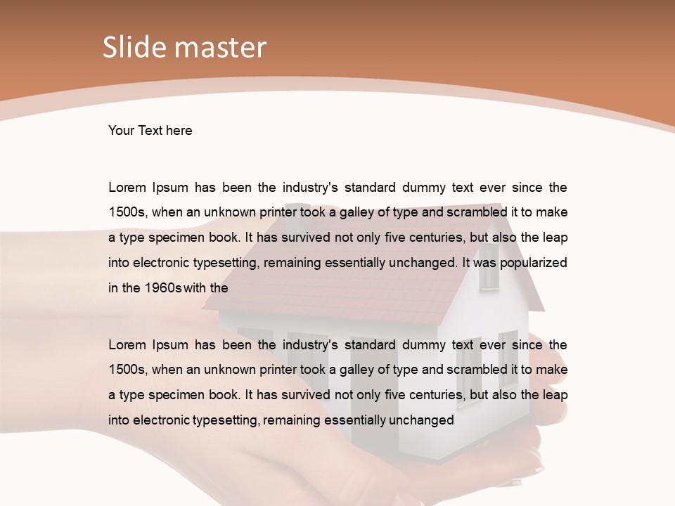 A Person Holding A Small House In Their Hand PowerPoint Template